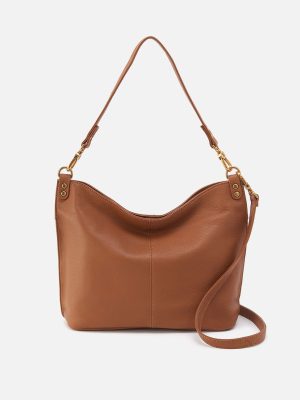 Pier Shoulder Bag in Pebbled Leather - Warm Honey