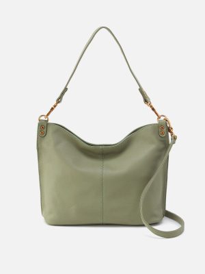 Pier Shoulder Bag In Pebbled Leather - Watercress