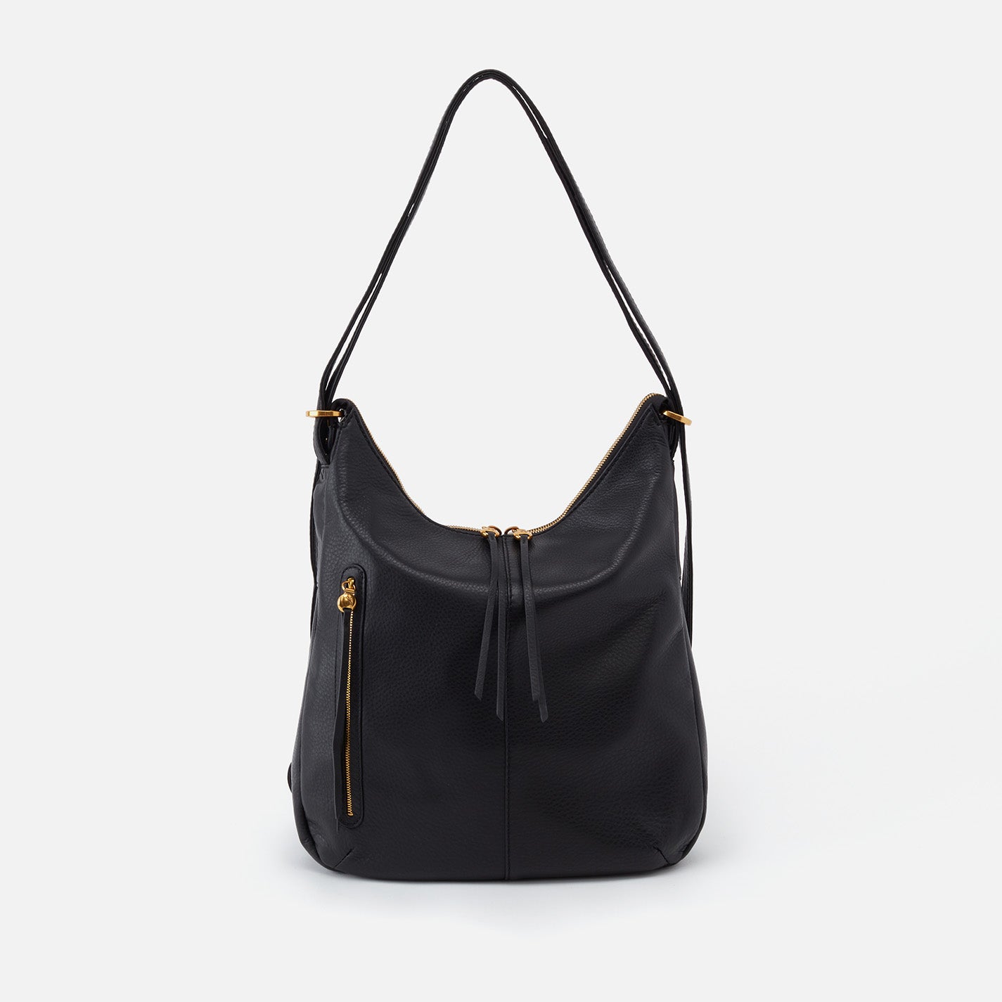 Merrin Convertible Backpack in Pebbled Leather - Black - Image 5