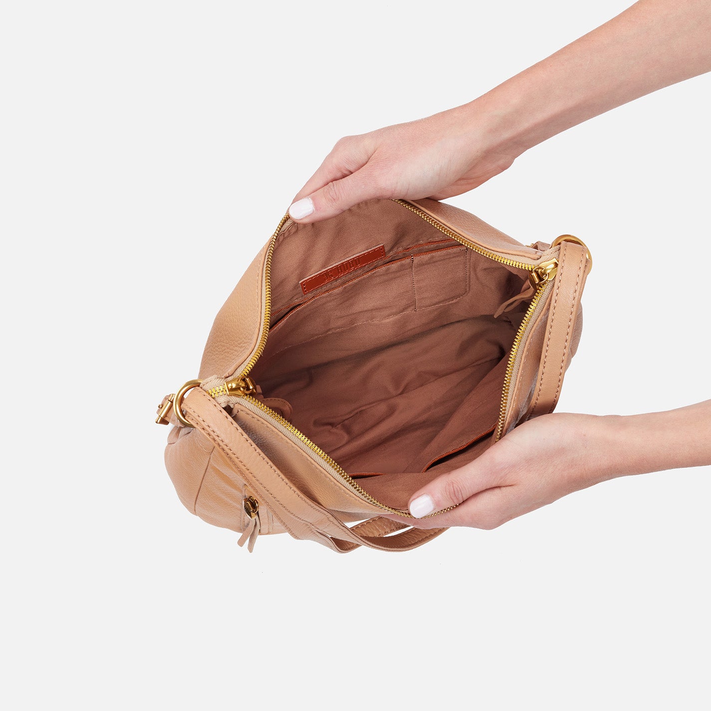 Merrin Convertible Backpack in Pebbled Leather - Sandstorm - Image 5