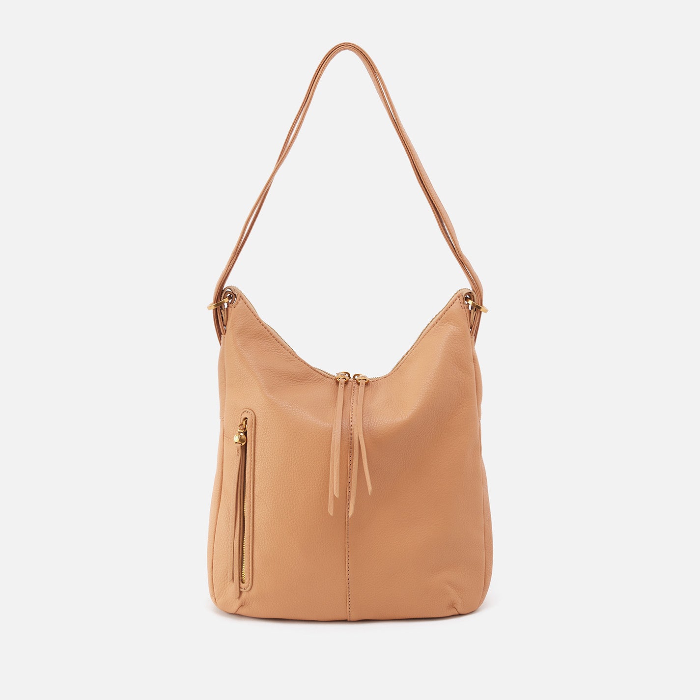 Merrin Convertible Backpack in Pebbled Leather - Sandstorm - Image 10