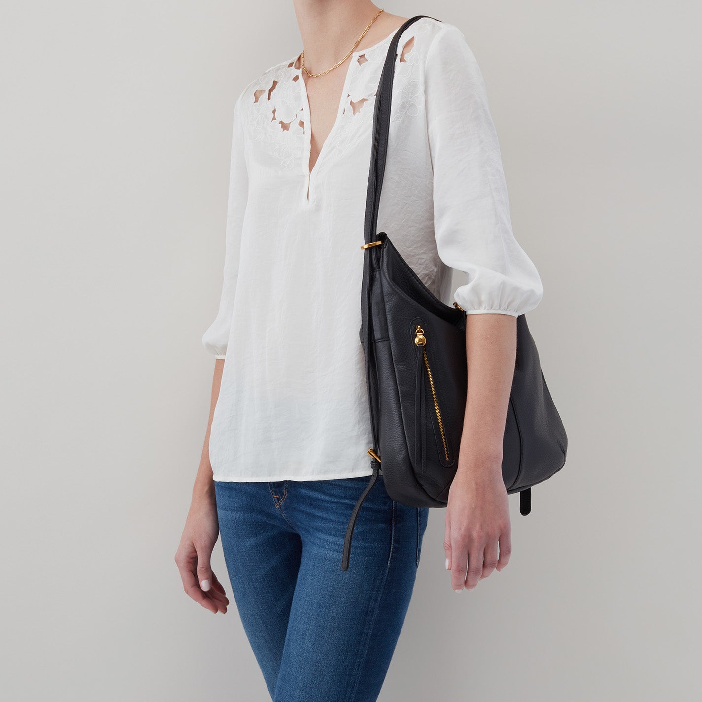 Merrin Convertible Backpack in Pebbled Leather - Taupe - Image 3