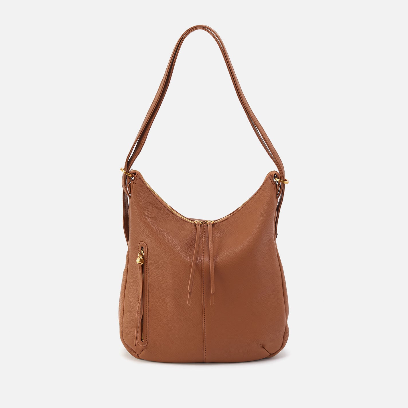 Merrin Convertible Backpack In Pebbled Leather - Warm Honey - Image 6