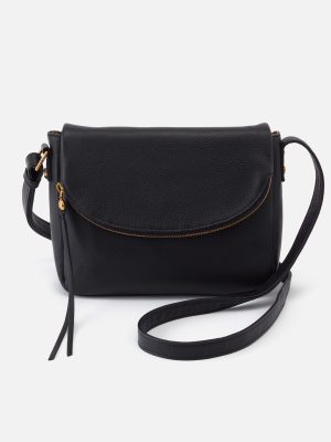 Fern Messenger Crossbody In Pebbled Leather - Black