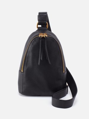 Fern Sling in Pebbled Leather - Black