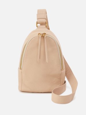 Fern Sling In Pebbled Leather - Linen