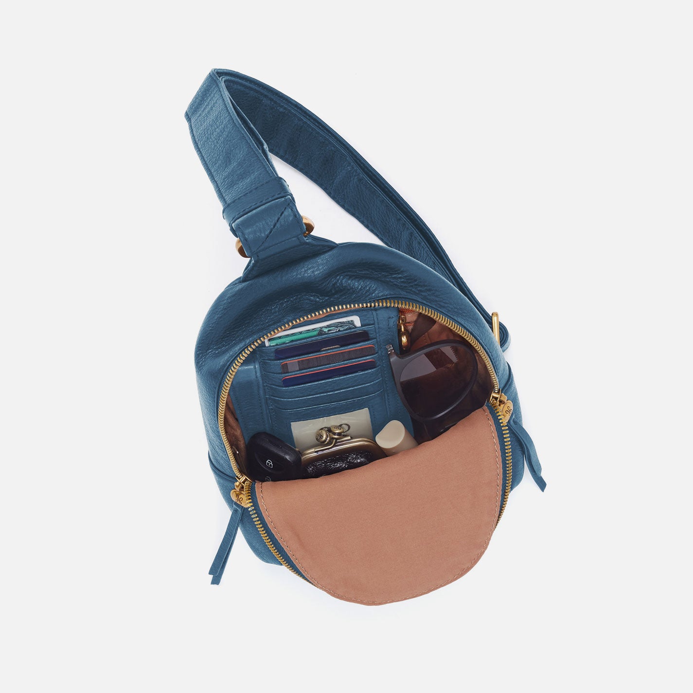 Fern Sling in Pebbled Leather - Peacock Feather - Image 4