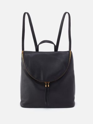 Fern Backpack in Pebbled Leather - Black