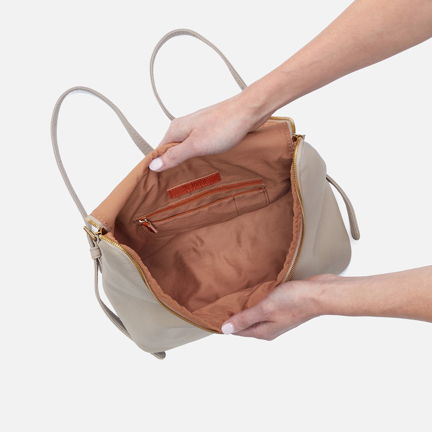 Fern Backpack in Pebbled Leather - Taupe - Image 3