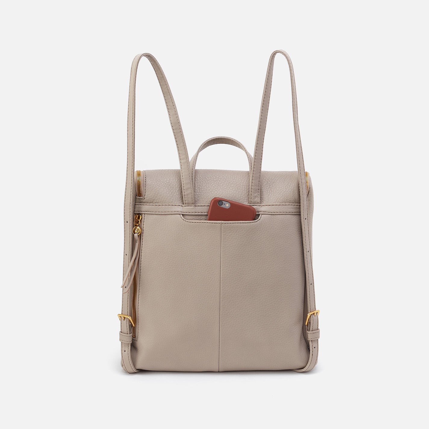 Fern Backpack in Pebbled Leather - Taupe - Image 4
