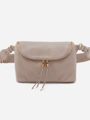 Fern Large Belt Bag in Pebbled Leather - Taupe