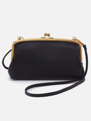 Cora Wallet Crossbody In Pebbled Leather - Black