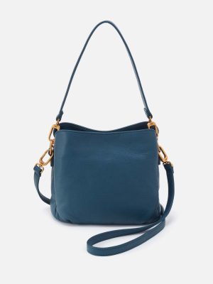 Starr Convertible Shoulder Bag in Pebbled Leather - Peacock Feather