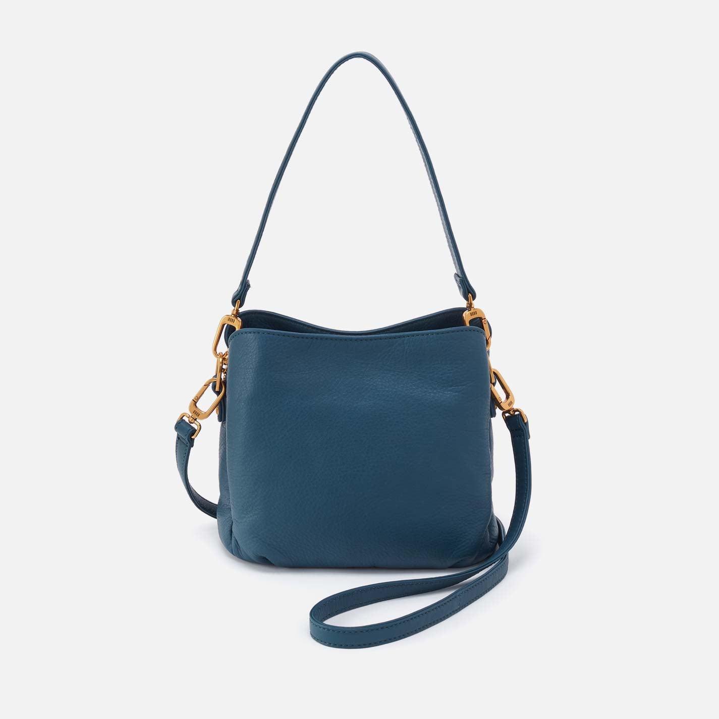 Starr Convertible Shoulder Bag in Pebbled Leather - Peacock Feather