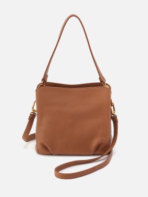 Starr Convertible Shoulder Bag in Pebbled Leather - Warm Honey