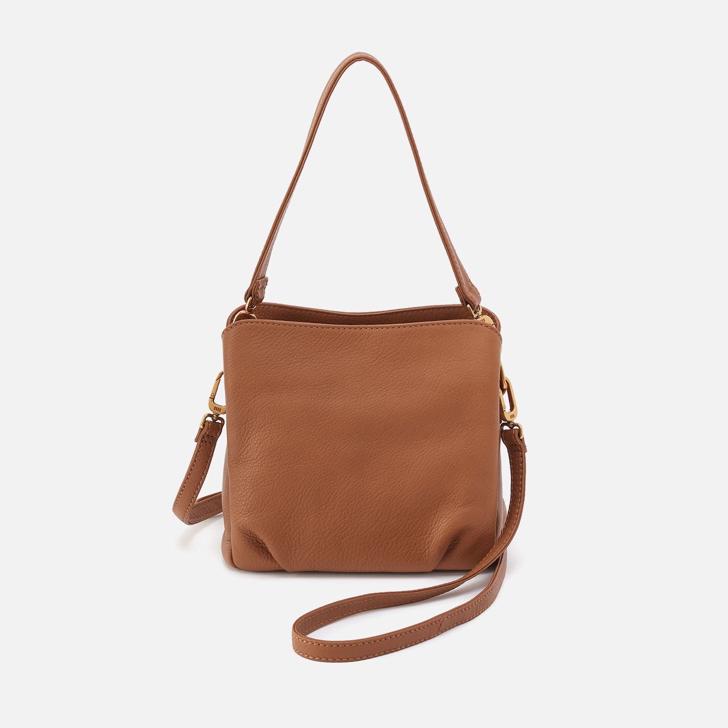 Starr Convertible Shoulder Bag in Pebbled Leather - Warm Honey