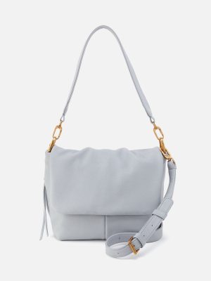 Harley Convertible Shoulder Bag In Pebbled Leather - Blue Pearl