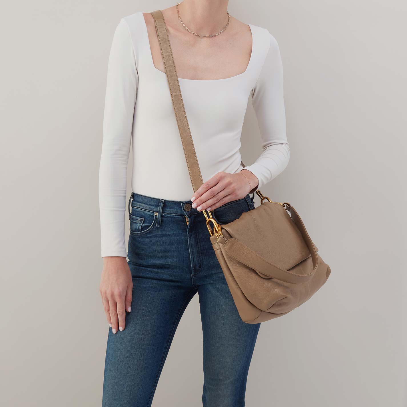 Harley Convertible Shoulder Bag in Pebbled Leather - Cedar Sagebrush - Image 2