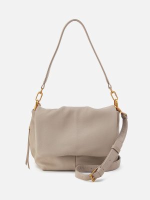 Harley Convertible Shoulder Bag In Pebbled Leather - Taupe