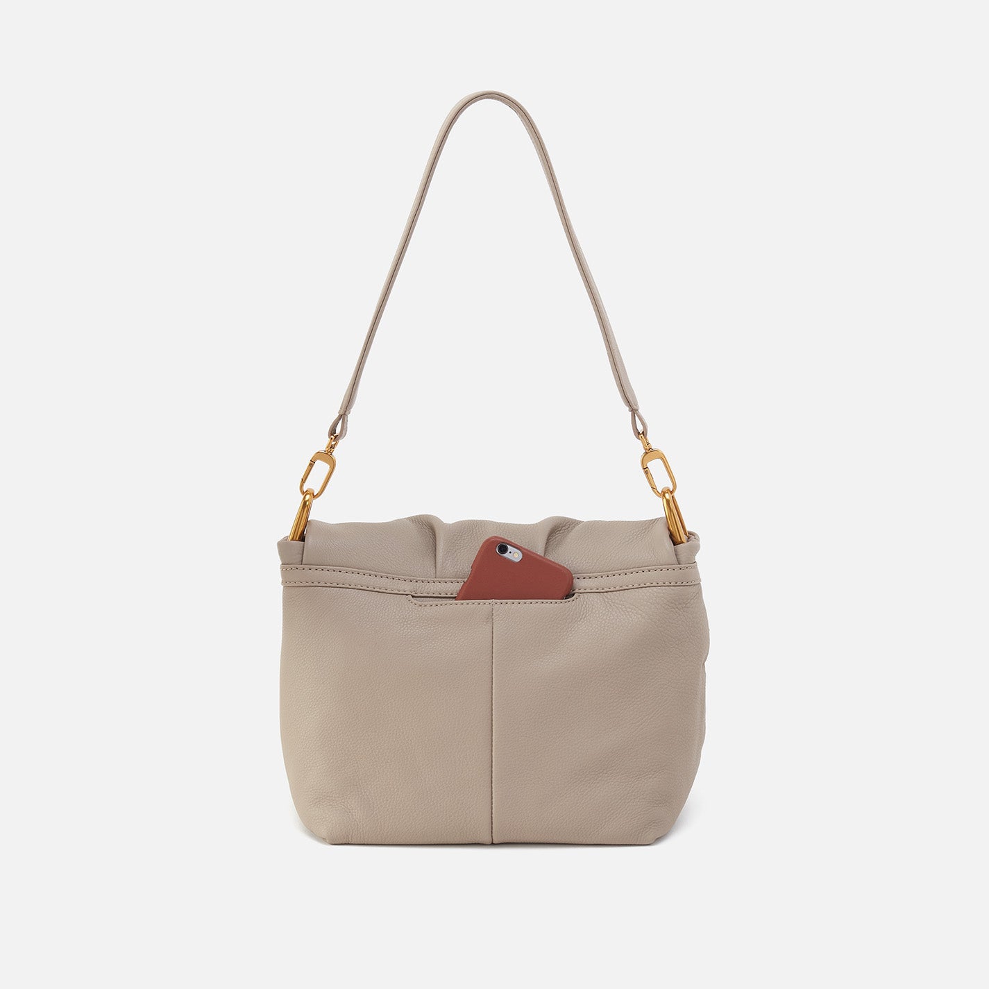 Harley Convertible Shoulder Bag In Pebbled Leather - Taupe - Image 5