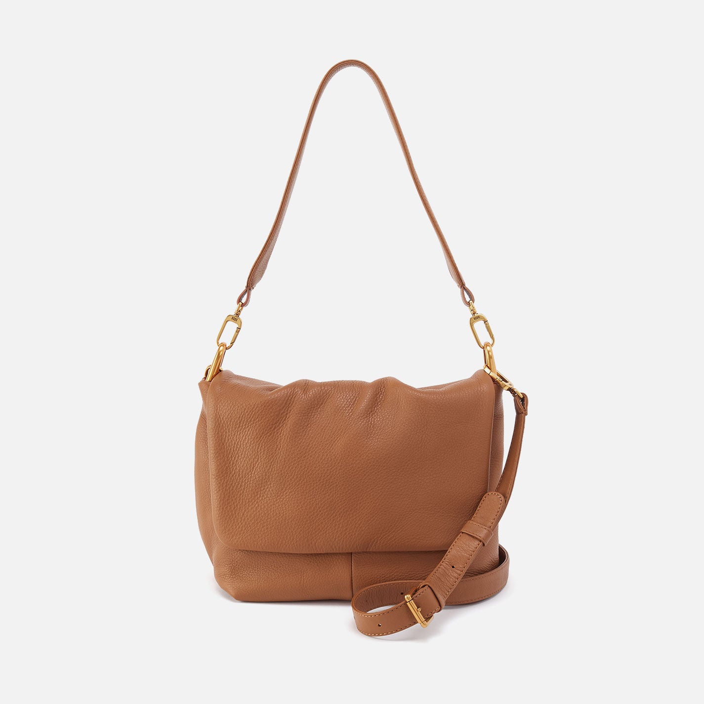 Harley Convertible Shoulder Bag in Pebbled Leather - Warm Honey