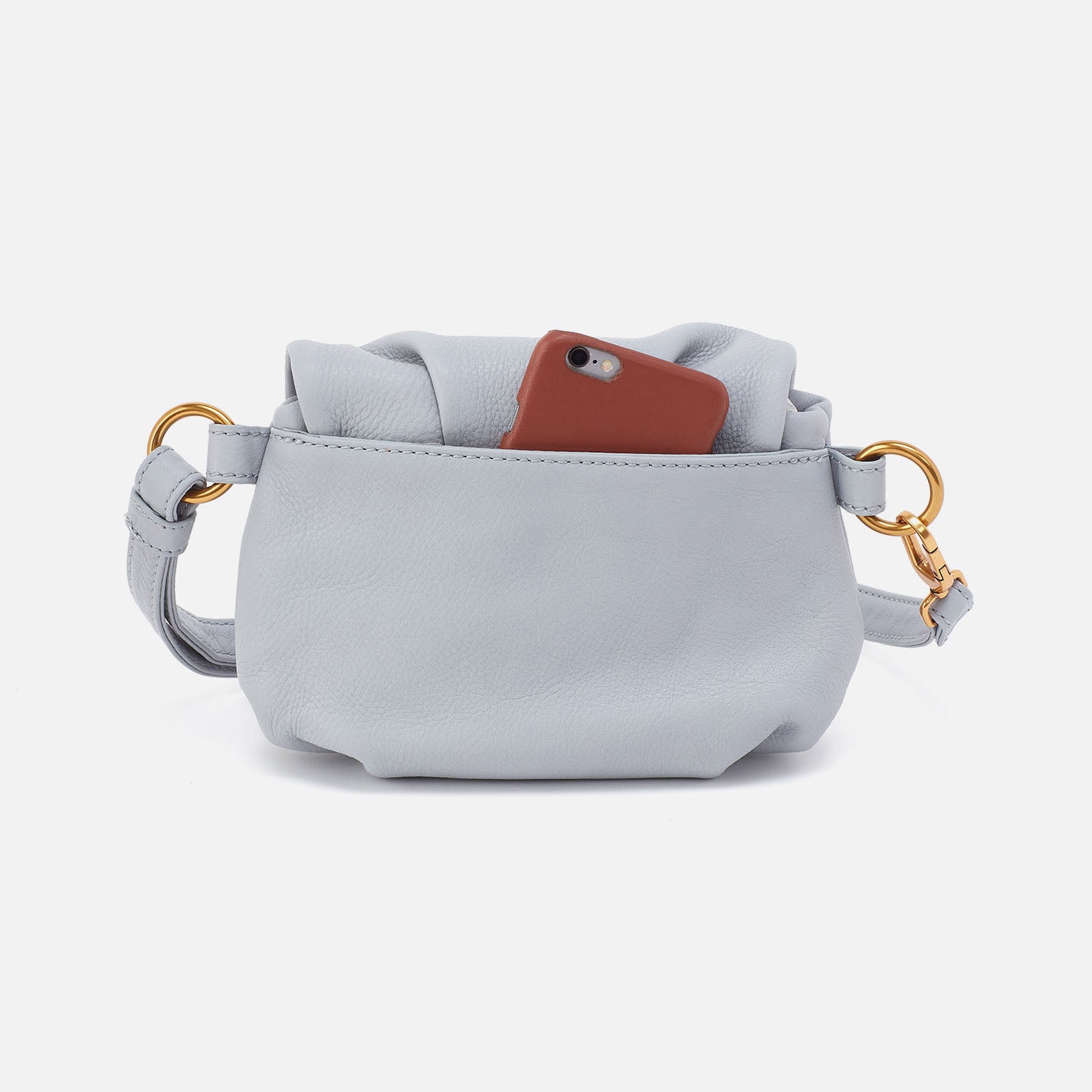 Harley Crossbody Sling In Pebbled Leather - Blue Pearl - Image 5