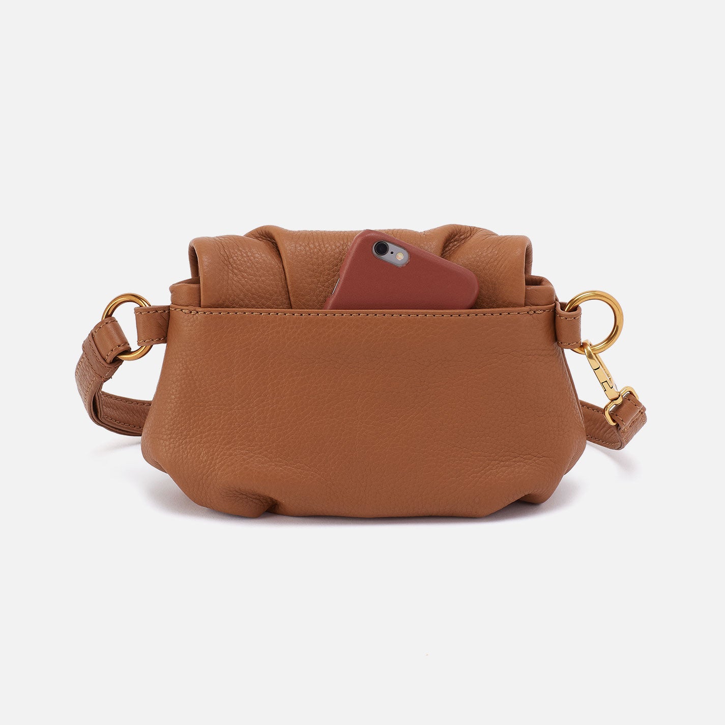 Harley Crossbody Sling In Pebbled Leather - Warm Honey - Image 4