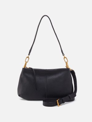 Advance Shoulder Bag in Pebbled Leather - Black