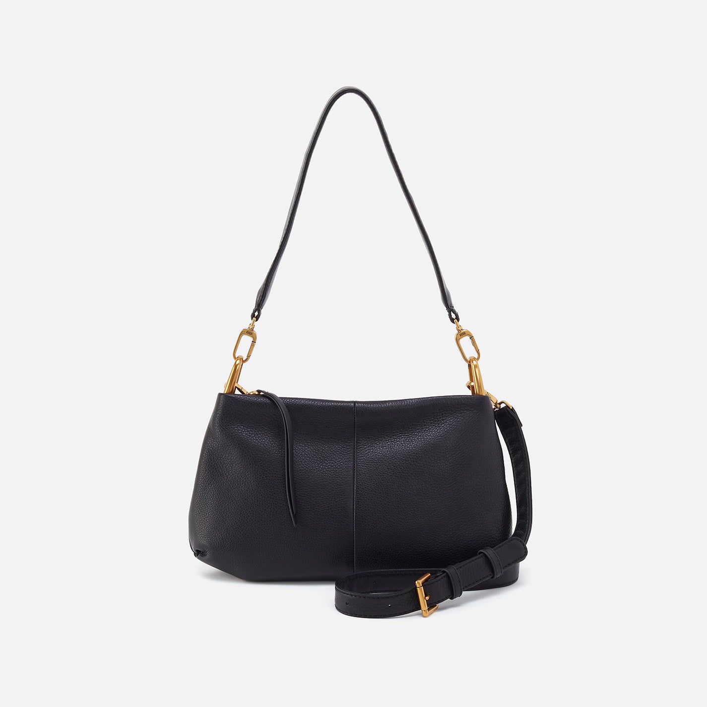Advance Shoulder Bag in Pebbled Leather - Black