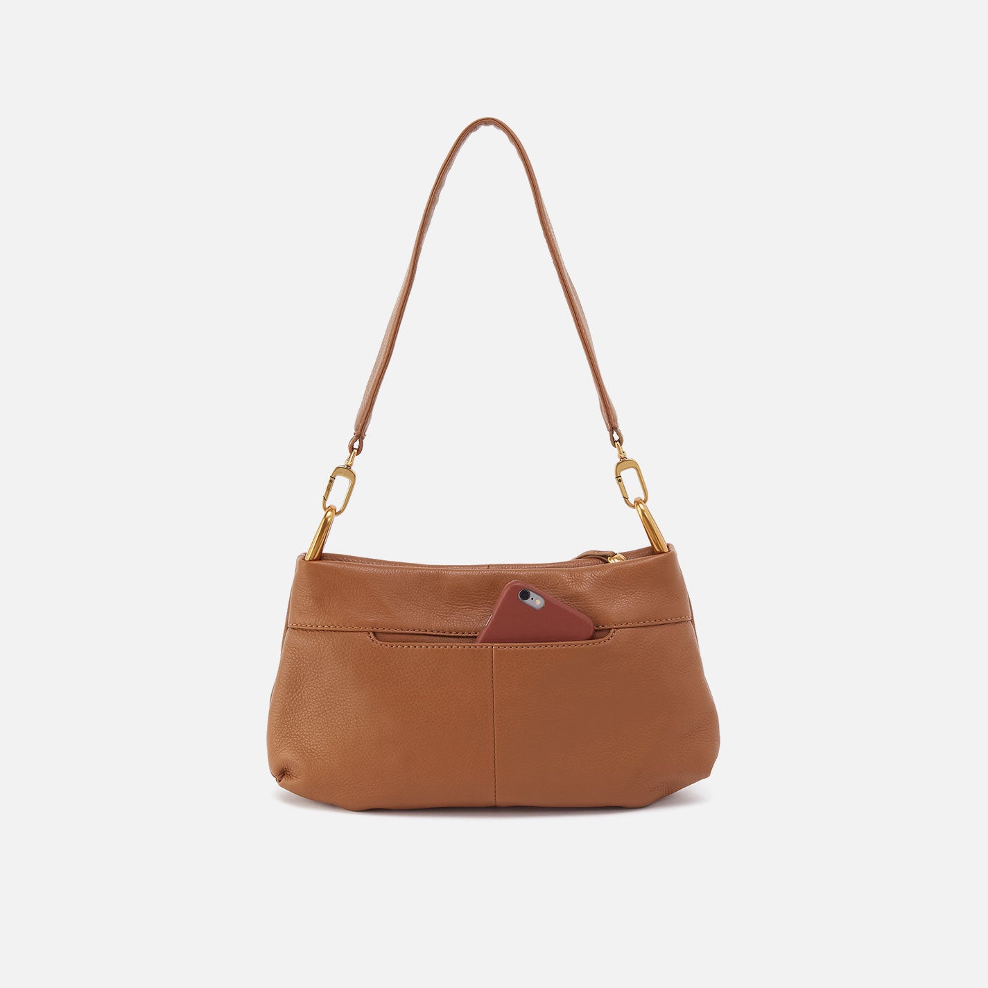Advance Shoulder Bag In Pebbled Leather - Warm Honey - Image 5