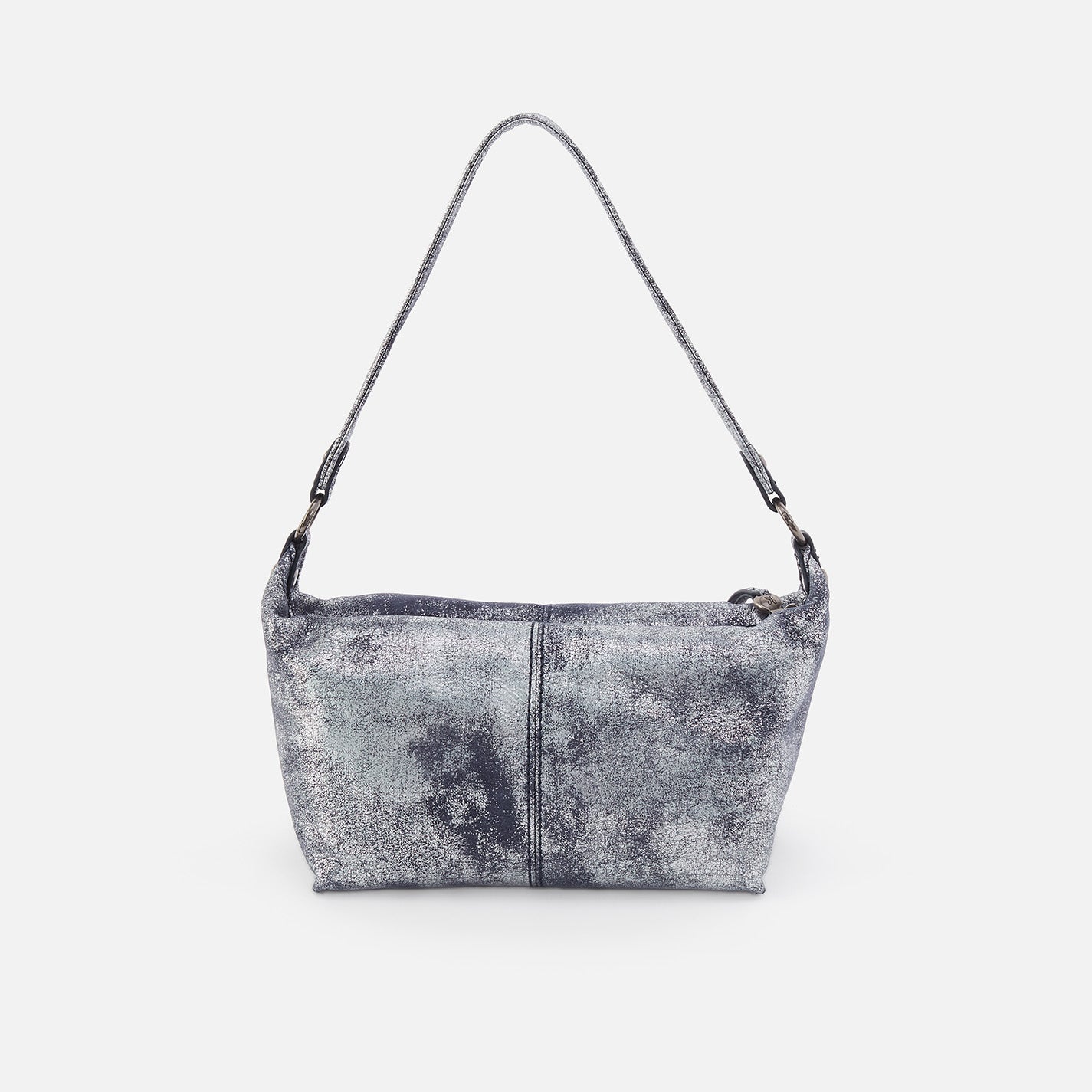 Laguna Crossbody In Metallic Leather - Blue Pewter - Image 5