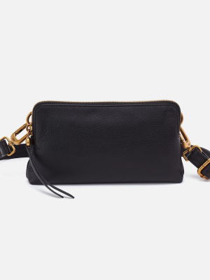Fern Slim Belt Bag in Pebbled Leather - Black