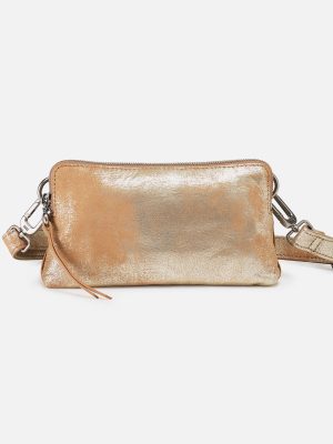 Fern Slim Belt Bag In Metallic Leather - Saddle Stardust