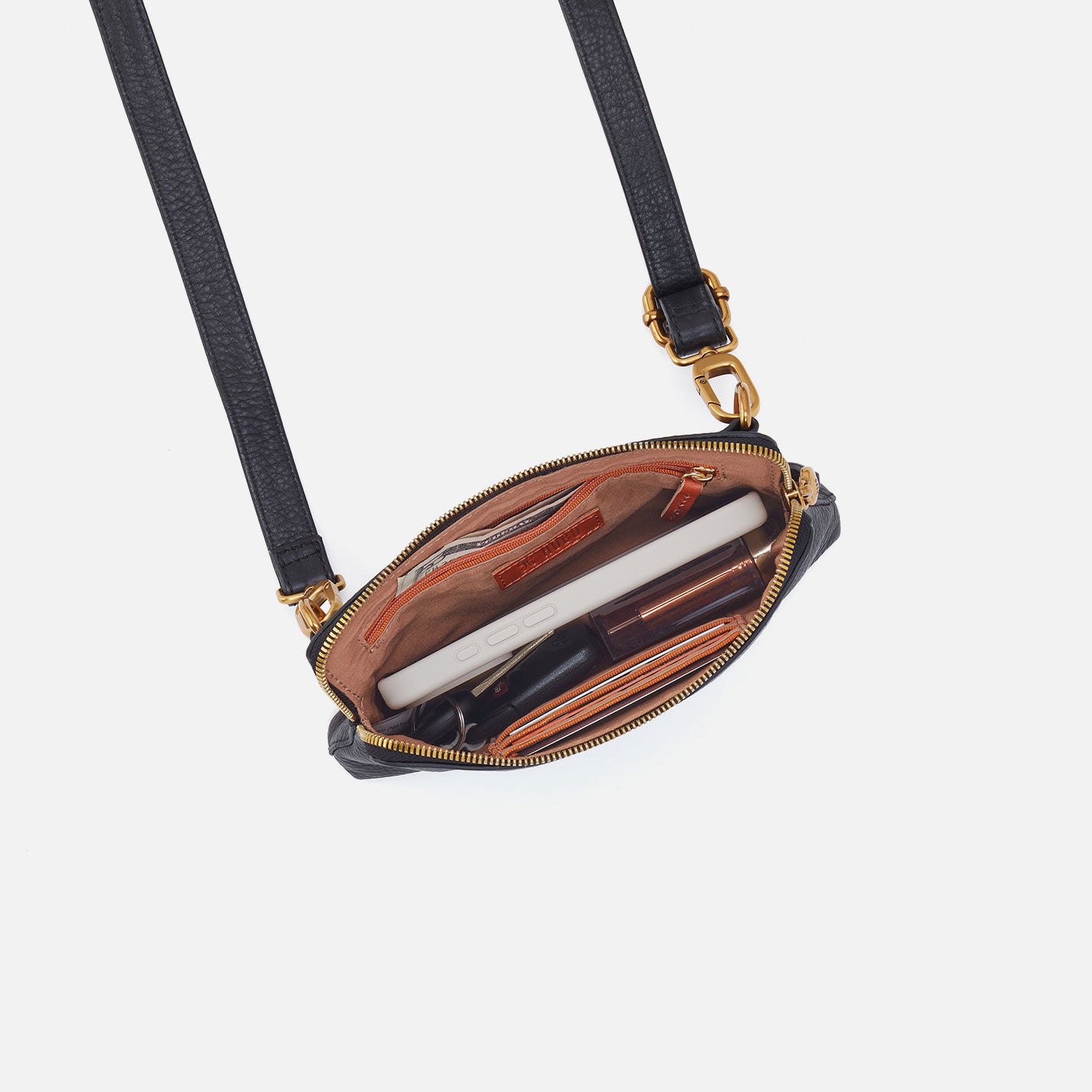 Fern Slim Belt Bag In Metallic Leather - Saddle Stardust - Image 4