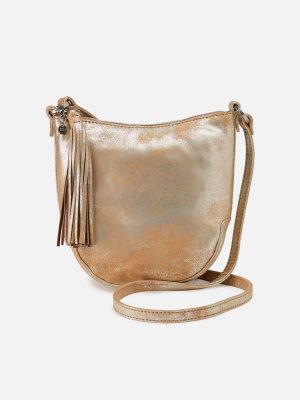 Lexi Crossbody In Pebbled Leather - Saddle Stardust