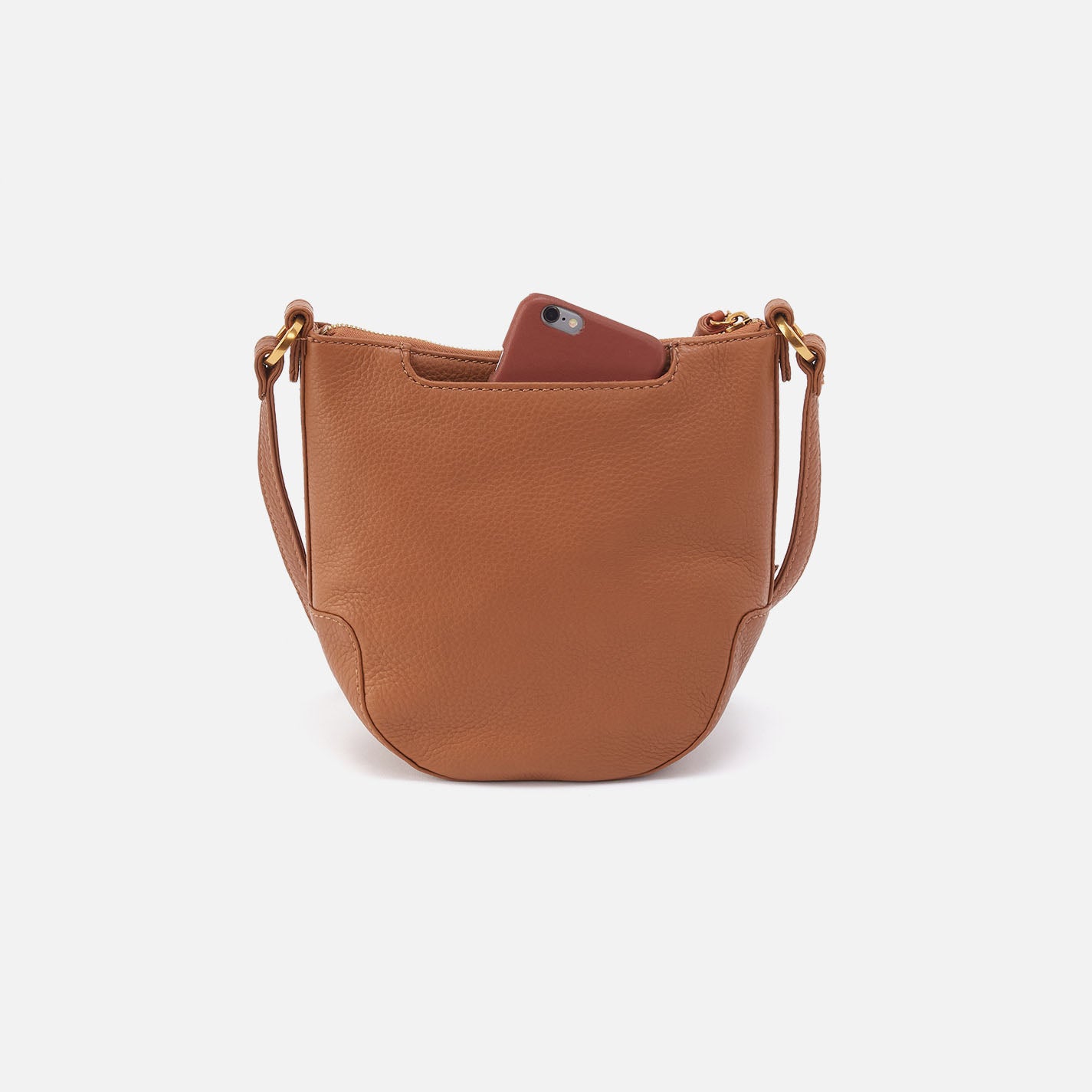 Lexi Crossbody in Pebbled Leather - Warm Honey - Image 4