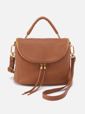 Fern Top Handle Satchel In Pebbled Leather - Warm Honey
