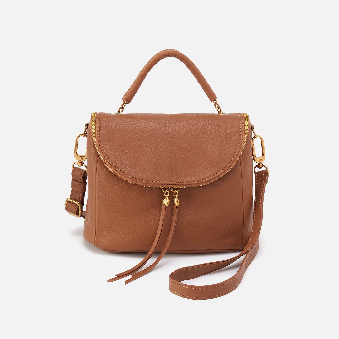 Fern Top Handle Satchel In Pebbled Leather - Warm Honey
