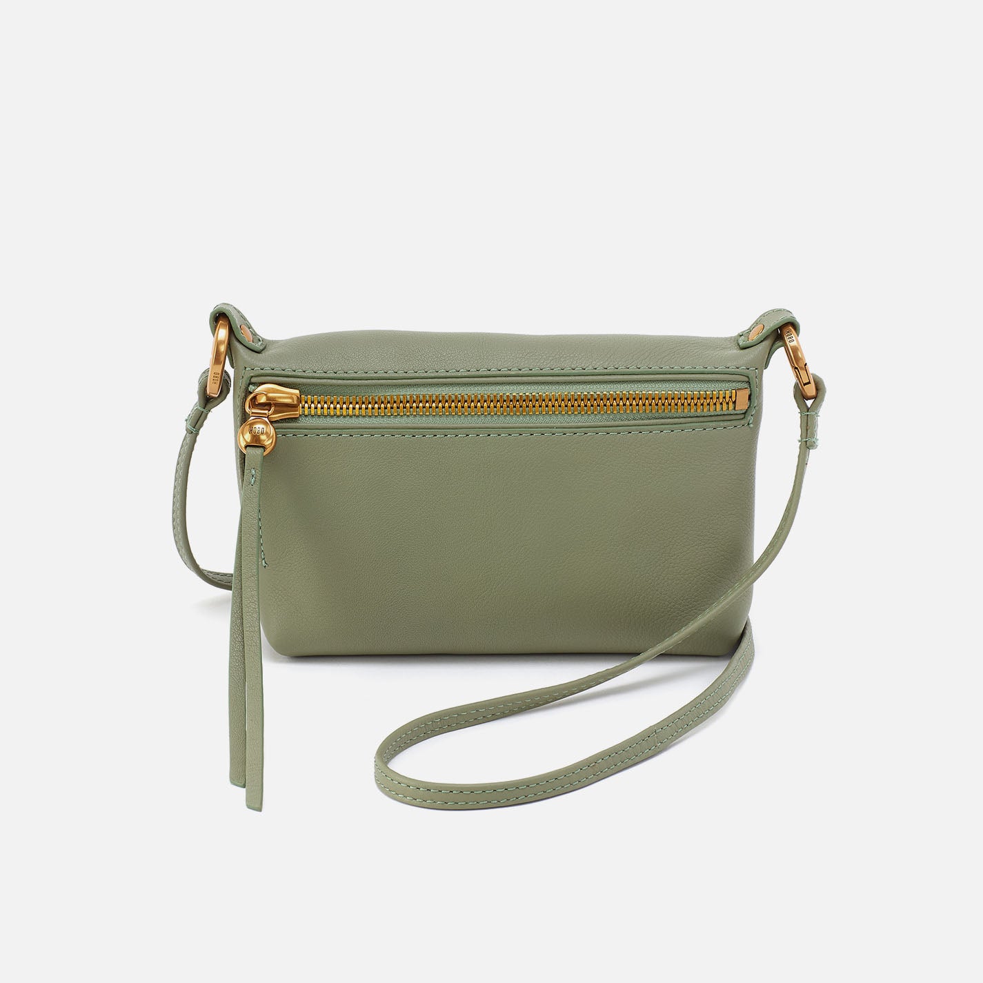 Run About Crossbody In Pebbled Leather - Watercress