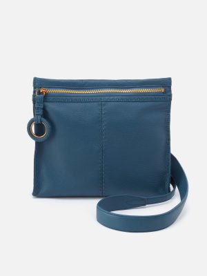 Austin Medium Crossbody in Pebbled Leather - Peacock Feather