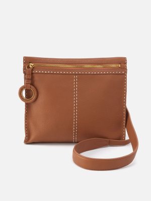 Austin Medium Crossbody in Pebbled Leather - Warm Honey