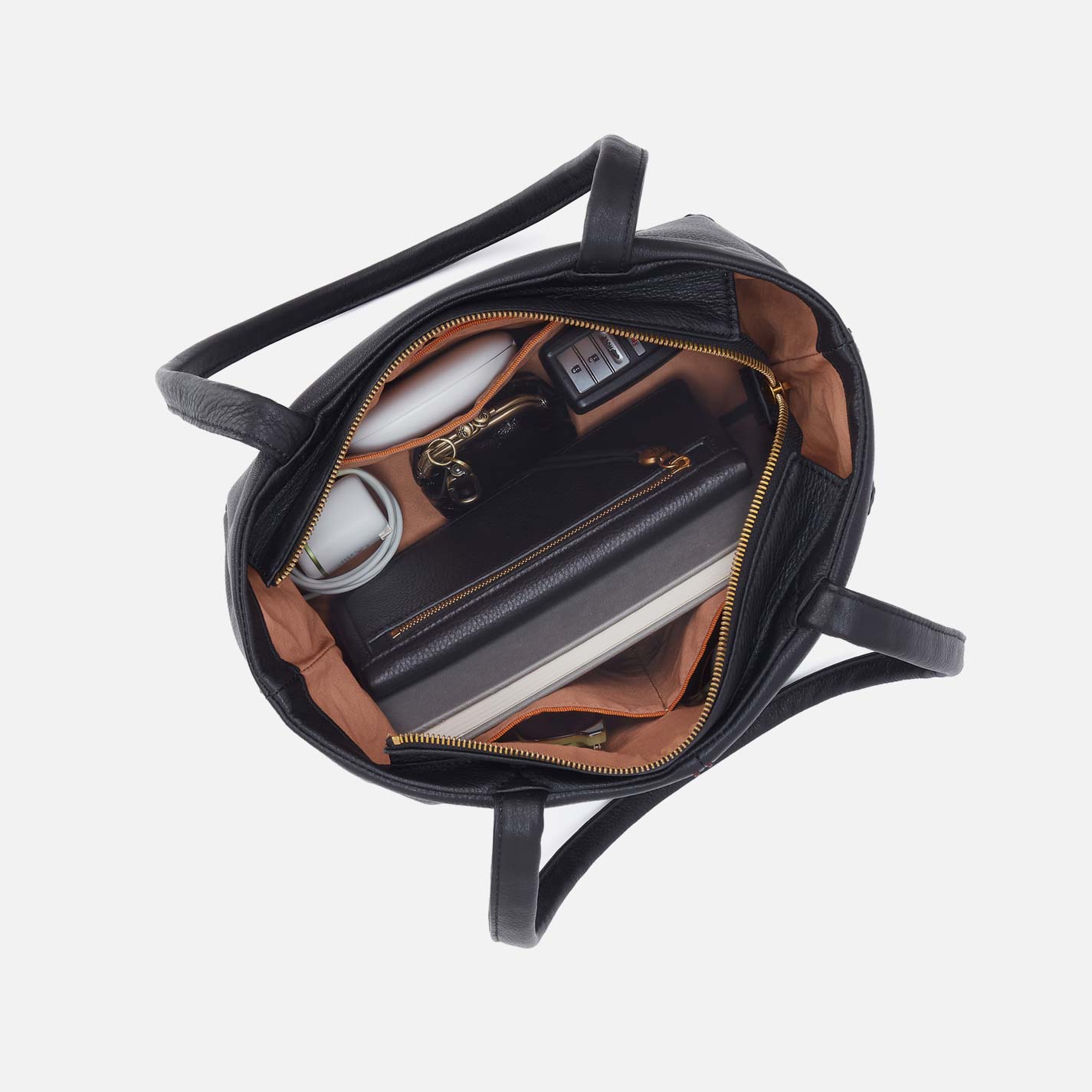 Austin Tote in Pebbled Leather - Black - Image 3