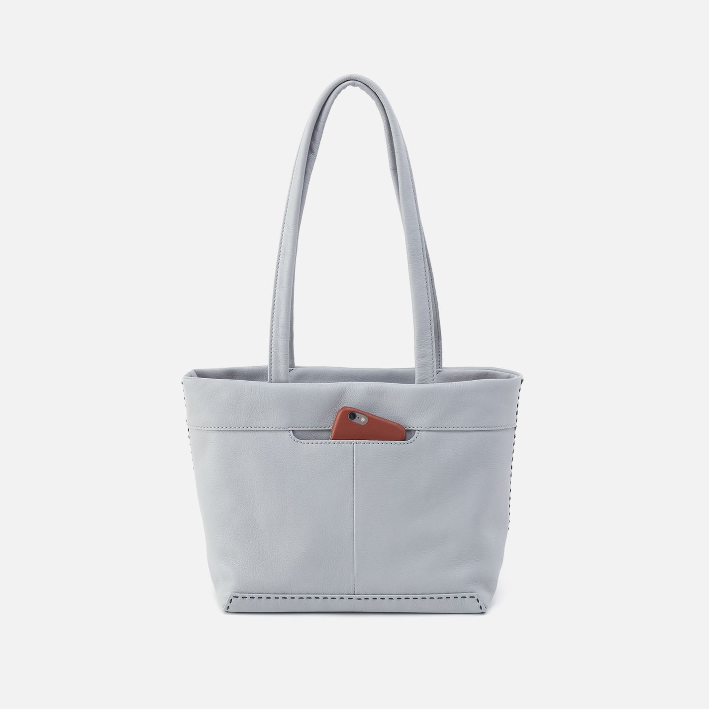 Austin Tote In Pebbled Leather - Blue Pearl - Image 4
