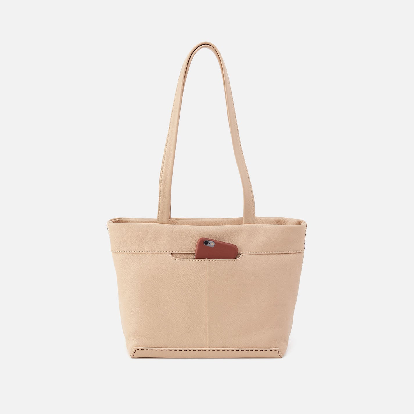 Austin Tote In Pebbled Leather - Linen - Image 4