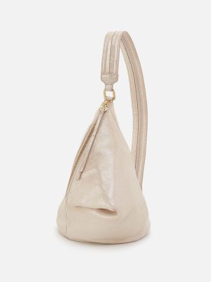 Sway Small Sling In Metallic Leather - Sand Shimmer