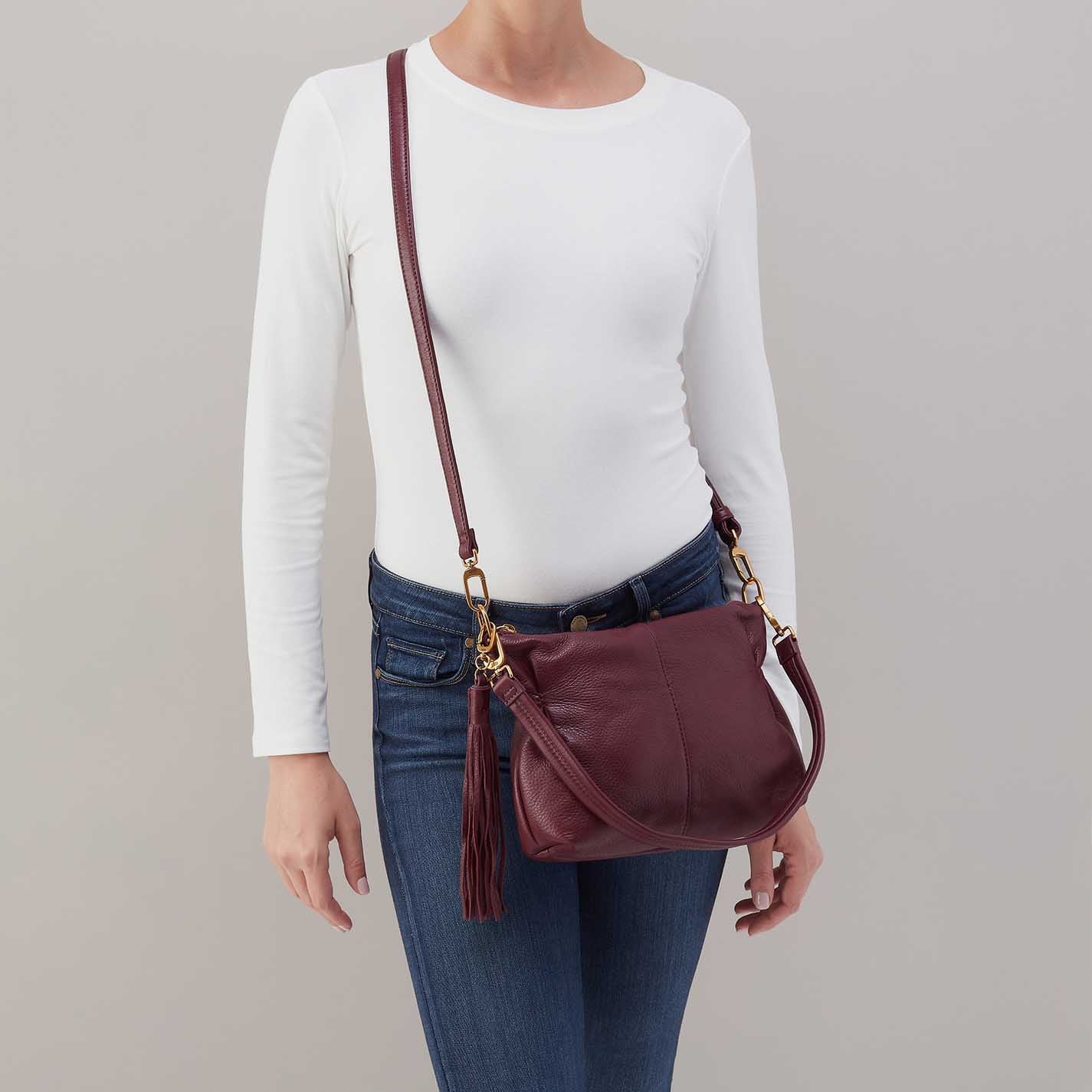 Kori Crossbody in Pebbled Leather - Mulberry Glaze - Image 3