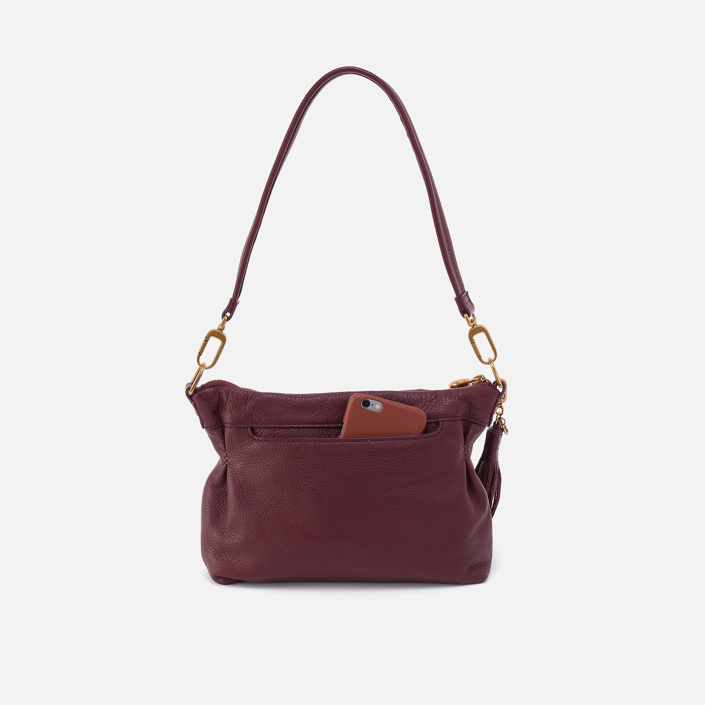 Kori Crossbody in Pebbled Leather - Mulberry Glaze - Image 5
