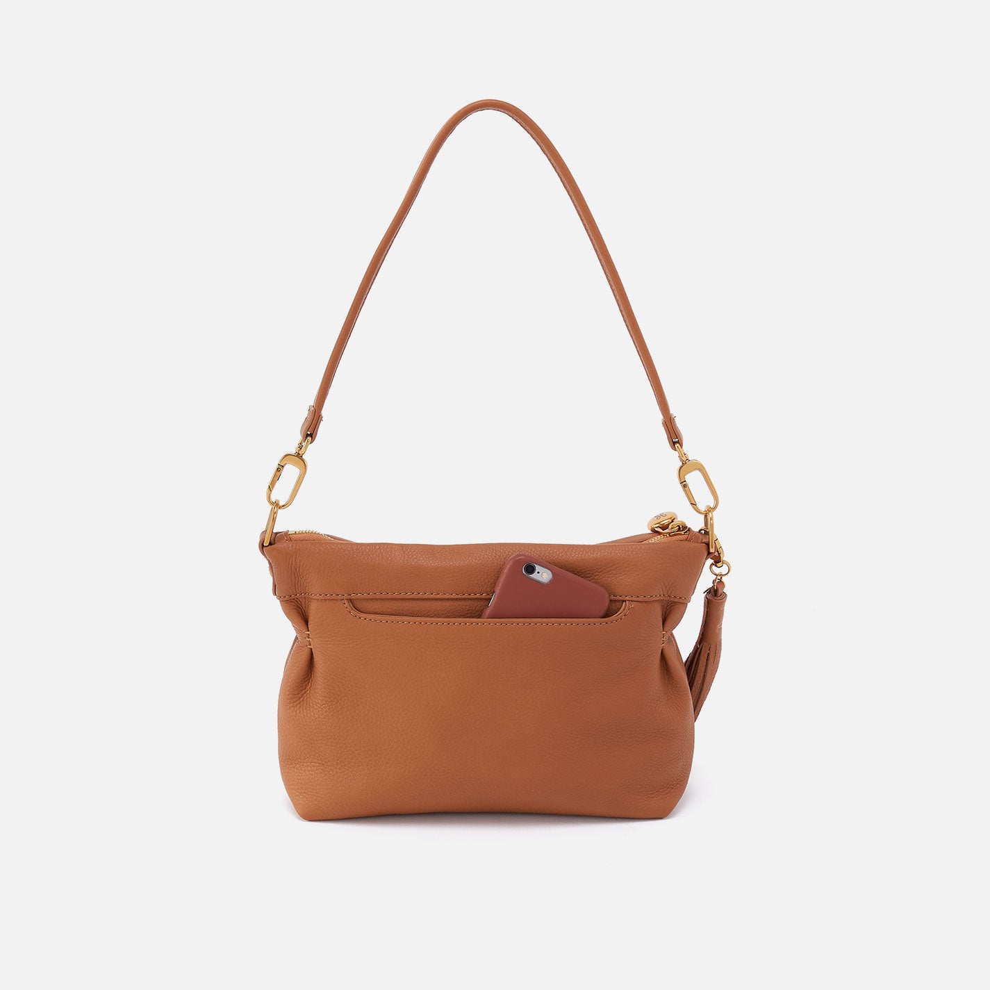Kori Crossbody in Pebbled Leather - Warm Honey - Image 5