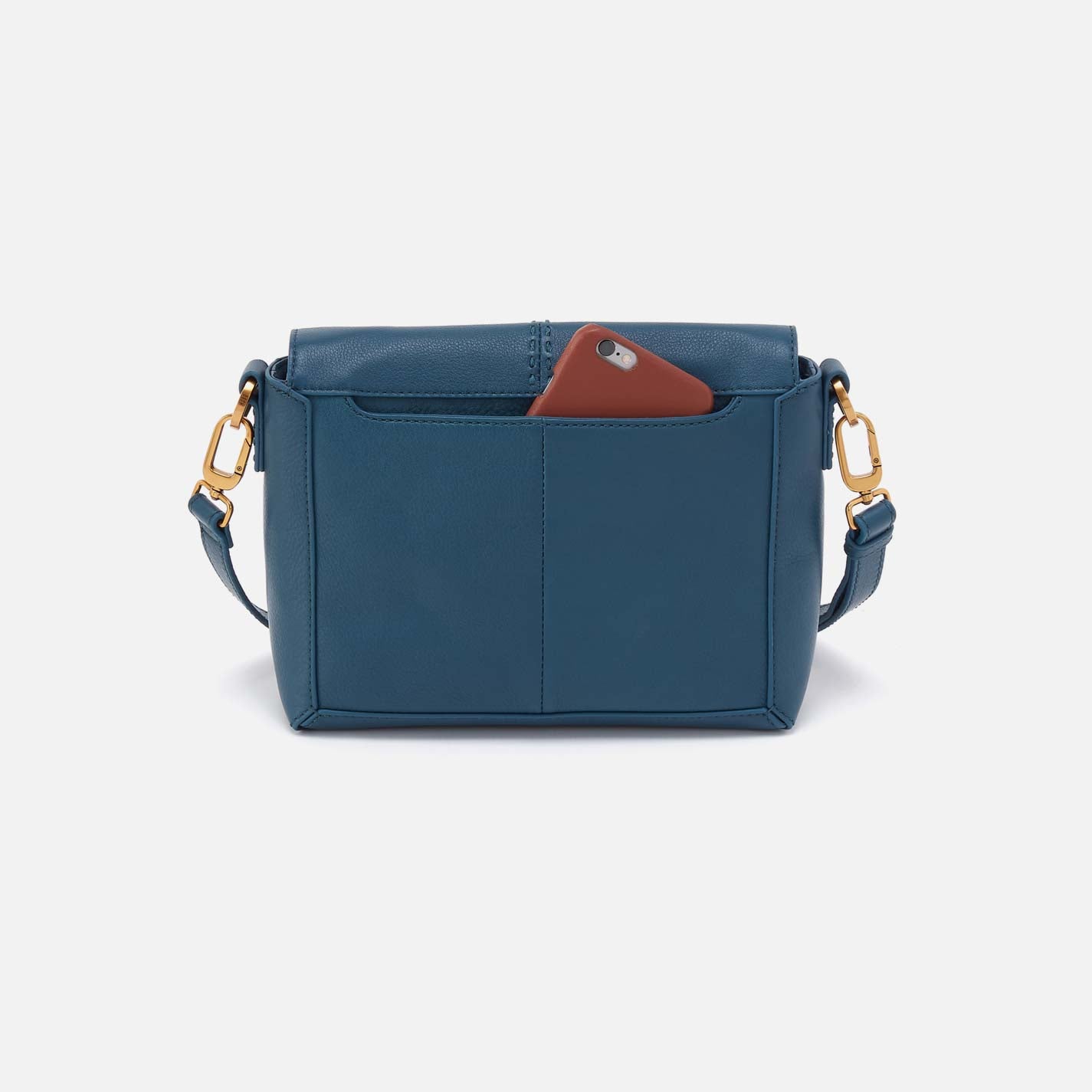 Austin Flap Crossbody in Pebbled Leather - Peacock Feather - Image 4