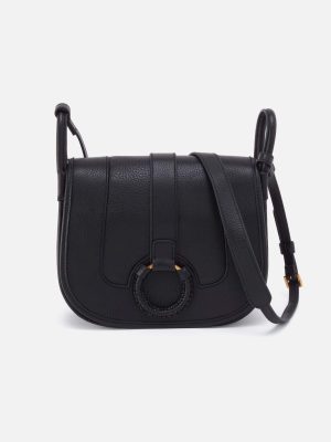 Kiva Large Crossbody in Pebbled Leather - Black